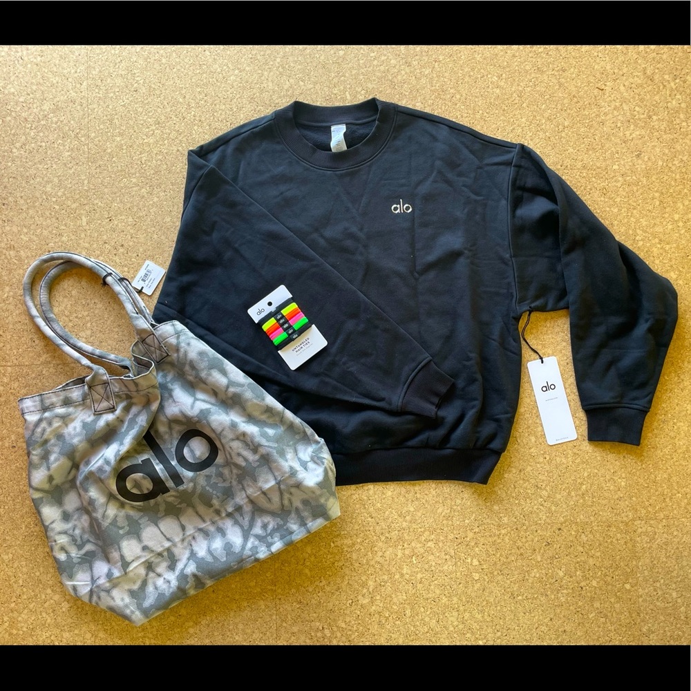 ALO Yoga accolade sweatshirt / bag bundle